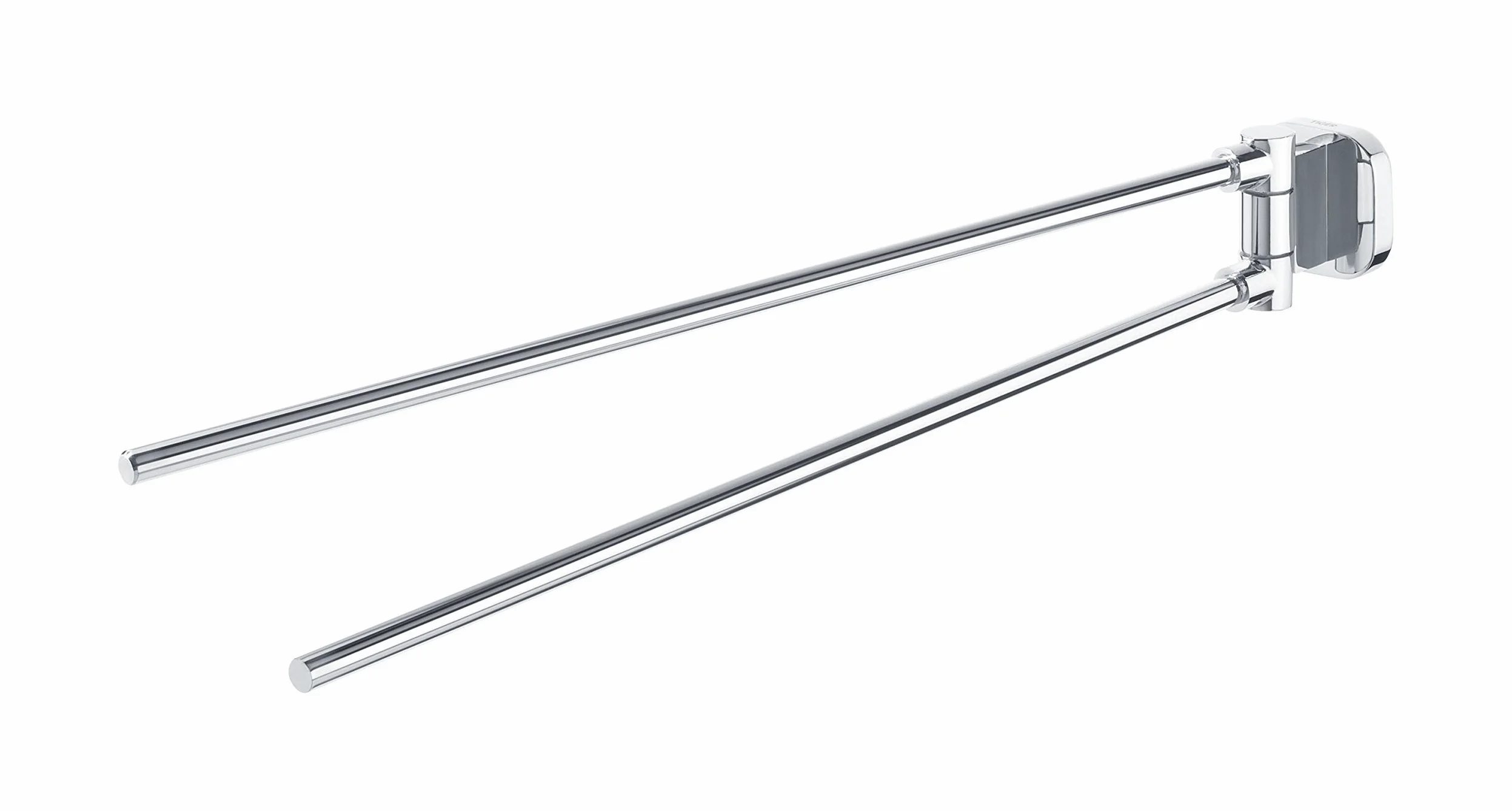 TIGER Ramos Portasciugamani a 2 Bracci, Acciaio Inox, Cromato, 5 x 5,9 x 45,1 cm