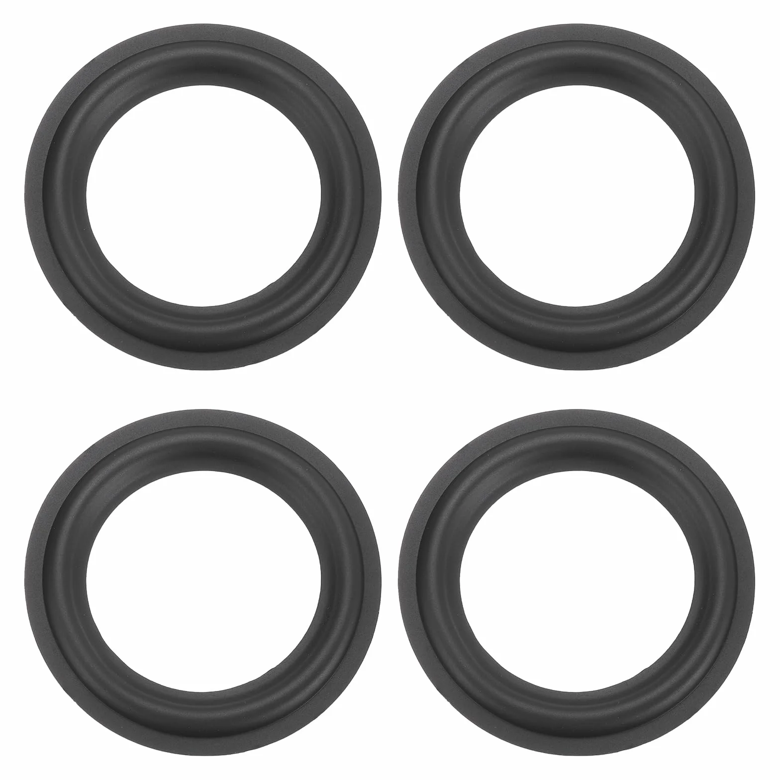 QUARKZMAN 4 Pezzi Anelli Di Gomma Per Altoparlante Da 4.5 Pollici 117x75mm (IDxOD) Anelli Per Subwoofer Forati Pezzi Di Ricambio Per Riparazione Altoparlanti O DIY, Nero
