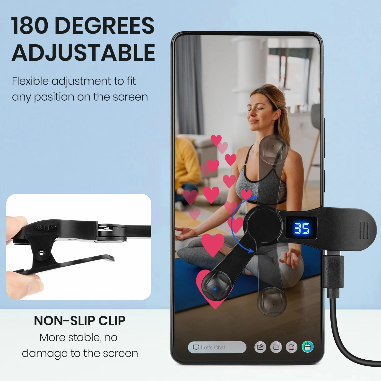 Clicker automatico per smartphone, dispositivo per schermo del telefono, per app iPhone, iPad, simulazione rapida del dito, clic continuo per gioco, trasmissioni in diretta, affare lampo, attività