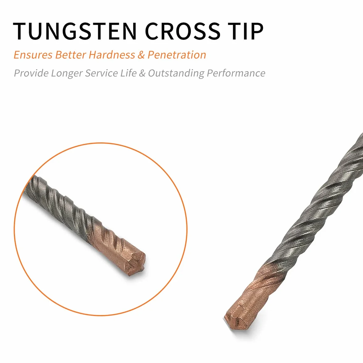 Meccion SDS Plus Punta da Trapano 6mm x 160mm per Calcestruzzo Martello Perforatore