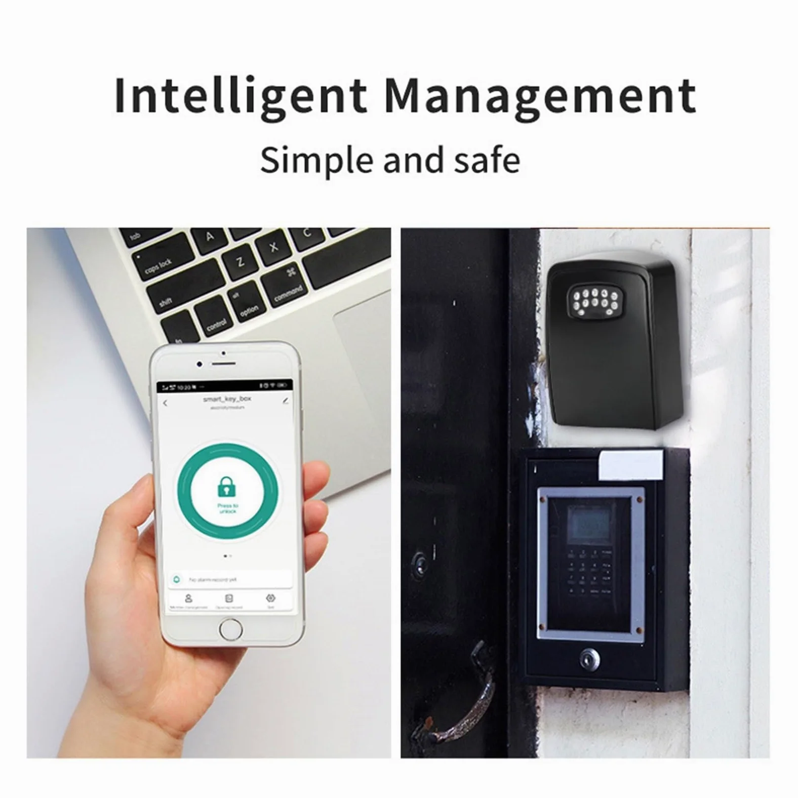 Piccola cassaforte per Chiavi della Tua casa Intelligente, Scatola segreta con codice di Sicurezza, sblocco con App, cassaforte Impermeabile da Parete per Chiavi, per casa, Ufficio