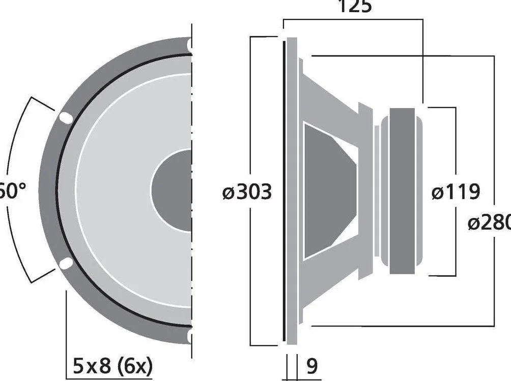 WOOFER 30 CM 8 Ohm 4 Ohm 12" 31 CM 250W sospensione morbida 12 pollici ALTOPARLANTE RICAMBIO CASSE ACUSTICHE (Impedenza 4 Ohm)