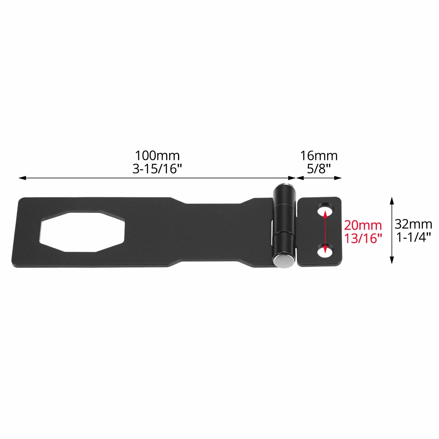 QWORK Lucchetto Hasp 4" 10cm Nero Serratura a Chiave con viti per porte finestre cassetti armadi