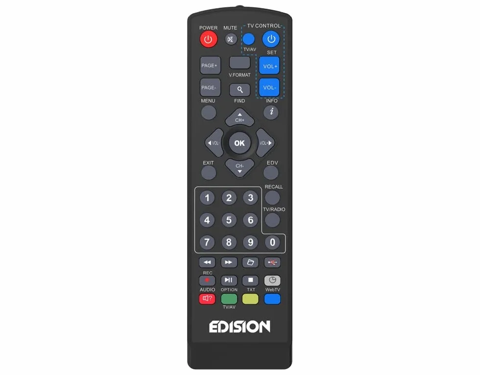 EDISION TELECOMANDO UNIVERSALE EDI-RCU 1 Learn, ORIGINALE, PROGRAMMABILE, 2in1 TV e RICEVITORE, PICCO T2, PICCO T265, PICCO T265+, NANO T265+, PICCO T265 pro, PROTON S2, PICCO S2