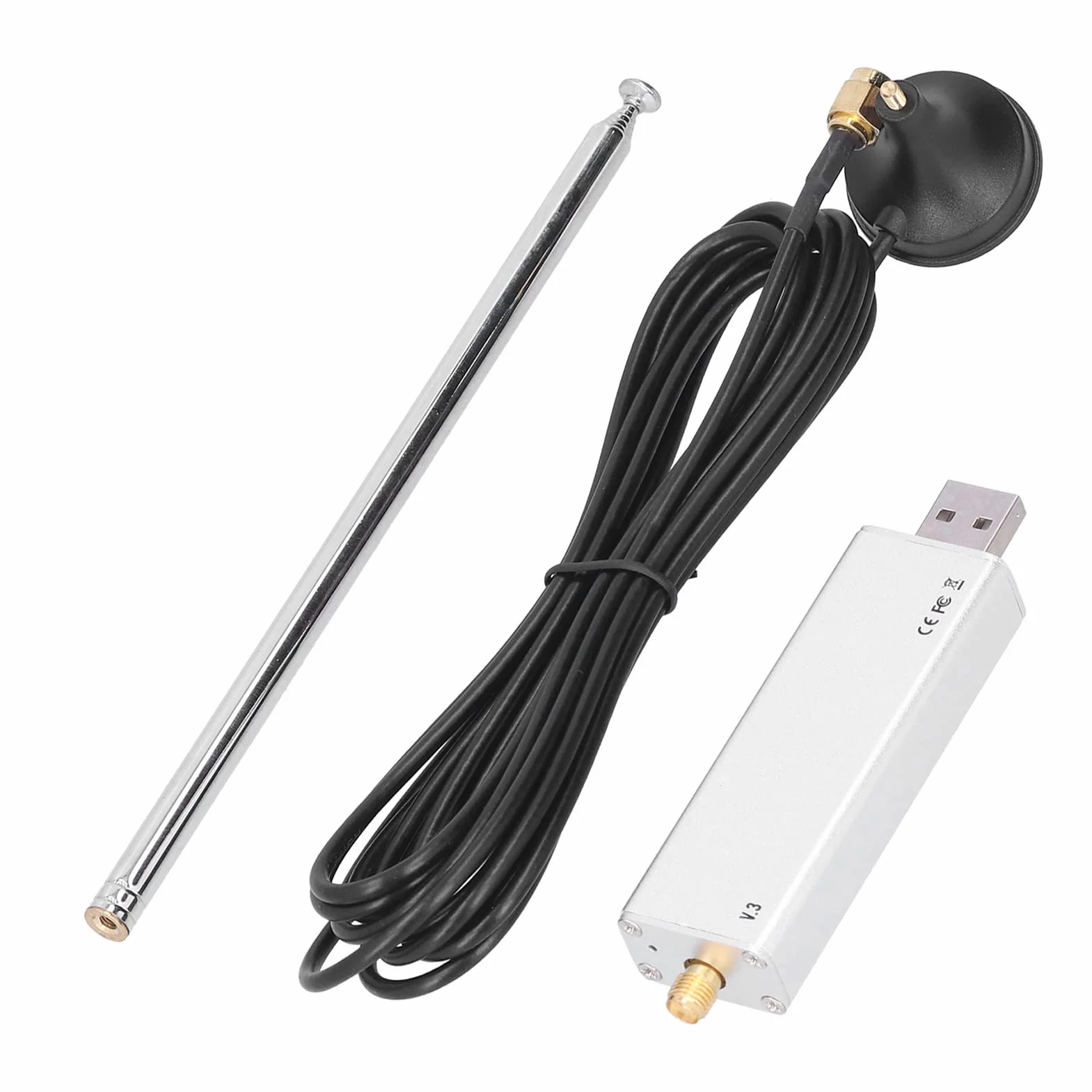 Sintonizzatore RTL‑SDR R820T2 V3 RTL2832U + Antenna Telescopica + Kit Base Antenna