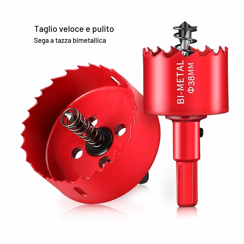 ASNOMY 12 seghe a tazza bimetalliche 18-75 mm per forare pannelli legno metallo
