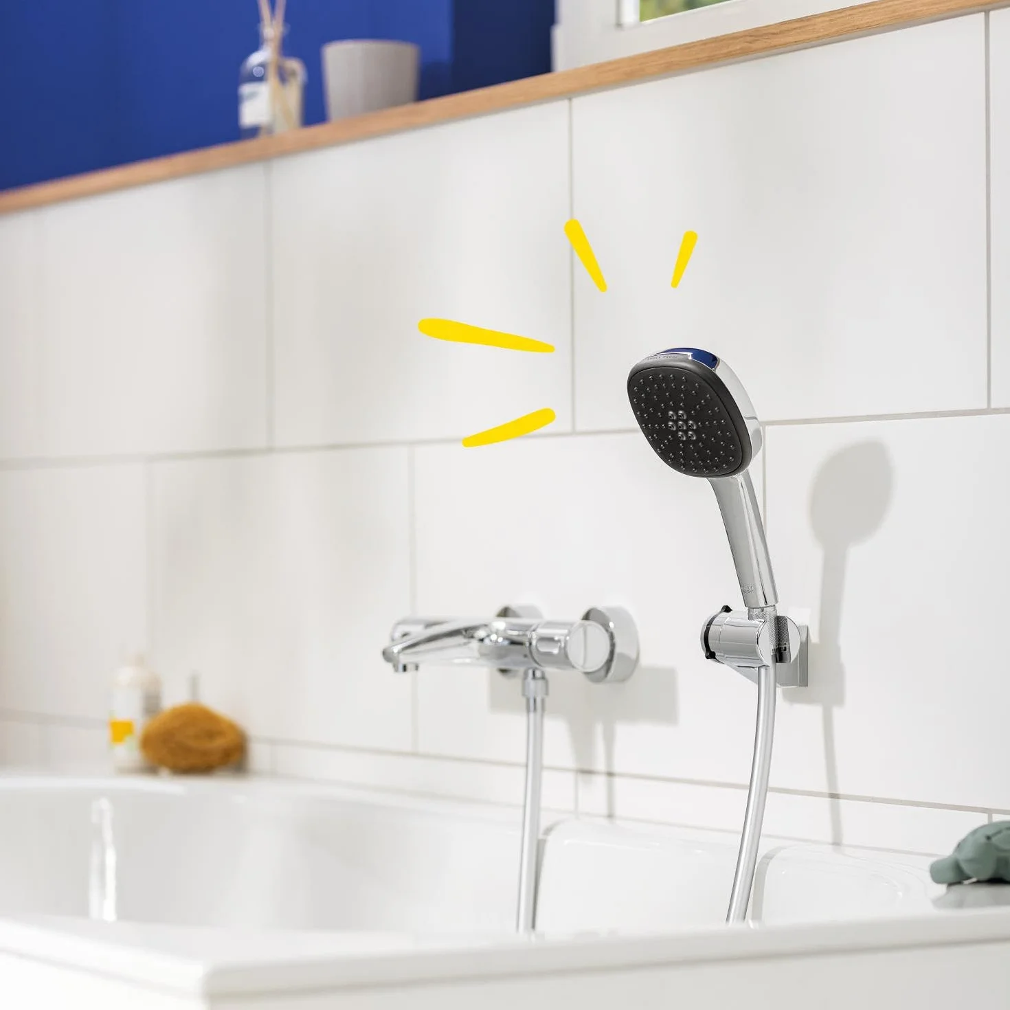 GROHE Vitalio Comfort 110 Manopola Doccino Doccia (2 getti Rain e Jet, 110 mm, DreamSpray, SpeedClean anticalcare), Cromo, 2639710E