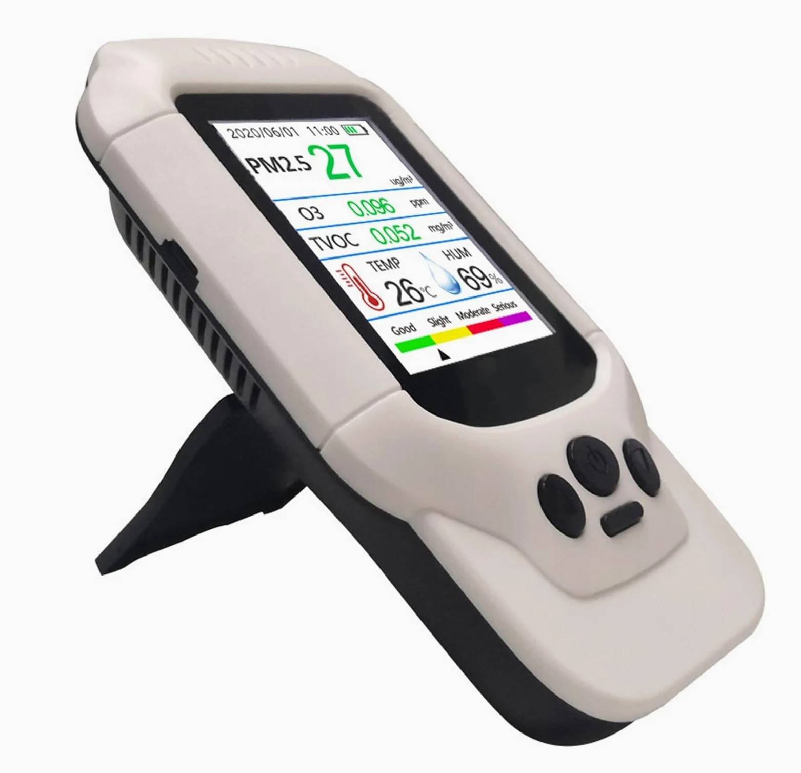 Misuratore di ozono portatile Rilevatore O3 0-5ppm Gamma Tester Monitor qualità 'aria TVOC Analizzatore PM2.5 Sensore gas Per cucina e camper