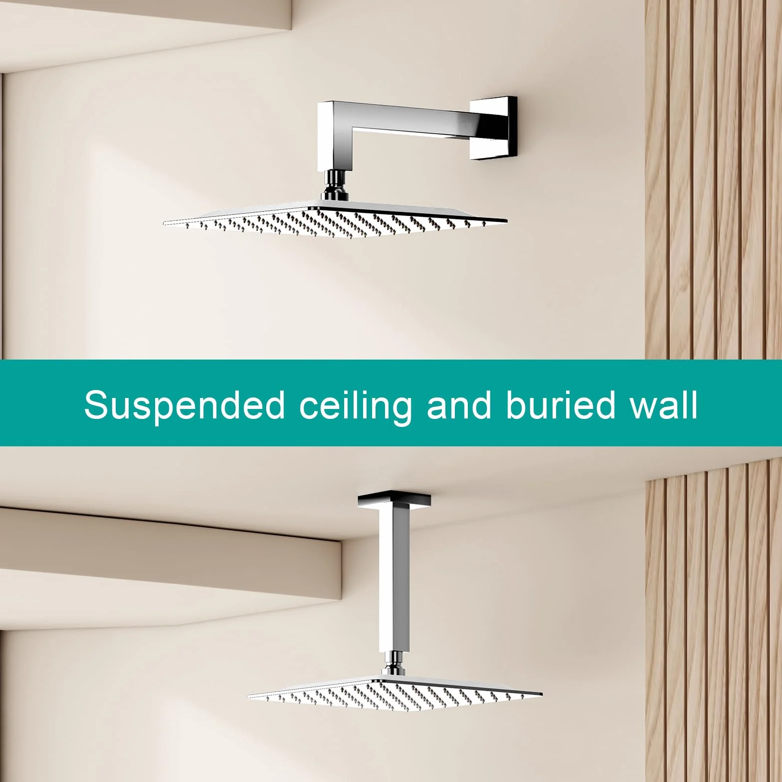 Soffione Doccia a Pioggia in Acciaio Inox 304 25 cm Cromo