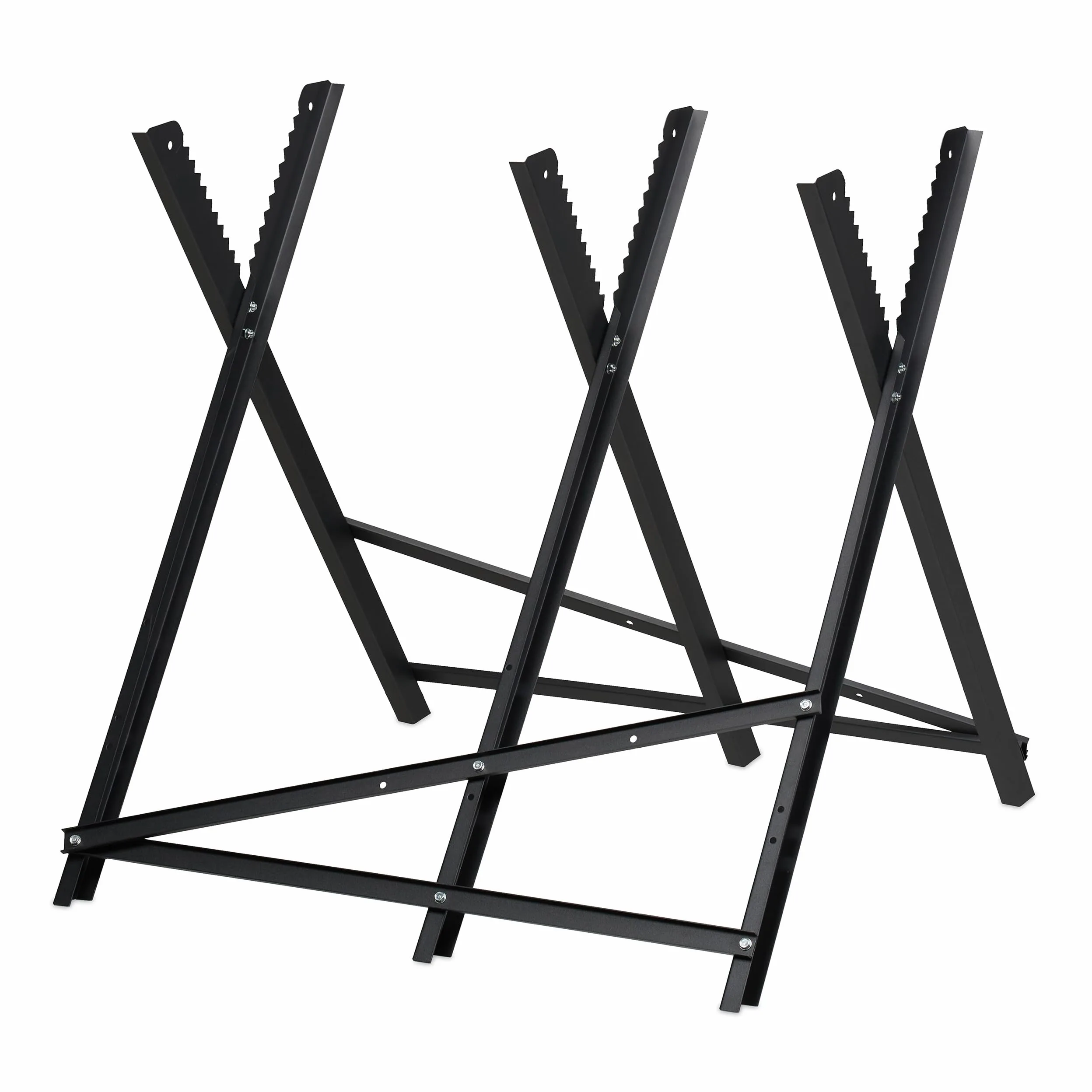 Relaxdays Cavalletto Taglialegna, Supporto Taglia Legna 150 kg, Segare Motosega, Falegname, Acciaio, 80x81x83 cm, Nero