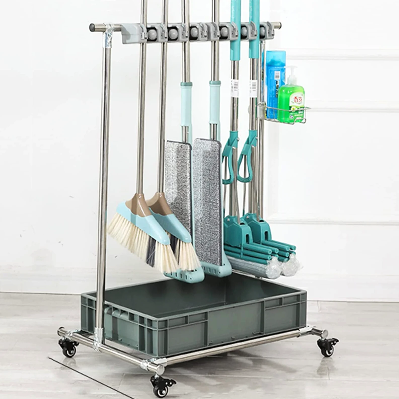 Portascope Esterno Balcone,Portaspazzole Pratico,Mobile da Esterno Porta Scope,Portascopa da Parete,appendi Scope,per Bagno,Cucina,Garage,Organizer per Attrezzi da Giardino (Size : 5slots)