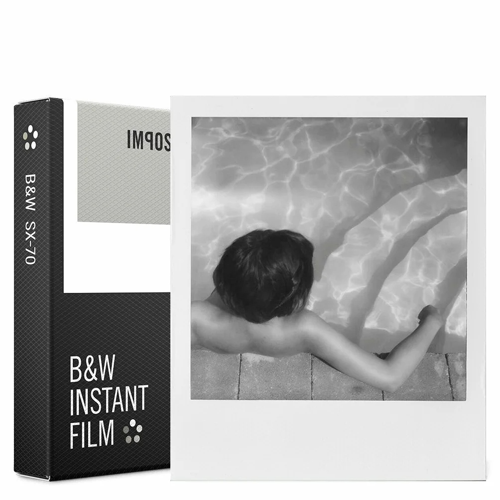 Impossible 4513 Pellicole Istantanee Black&White per Fotocamere Polaroid Serie SX-70, Frame Bianco