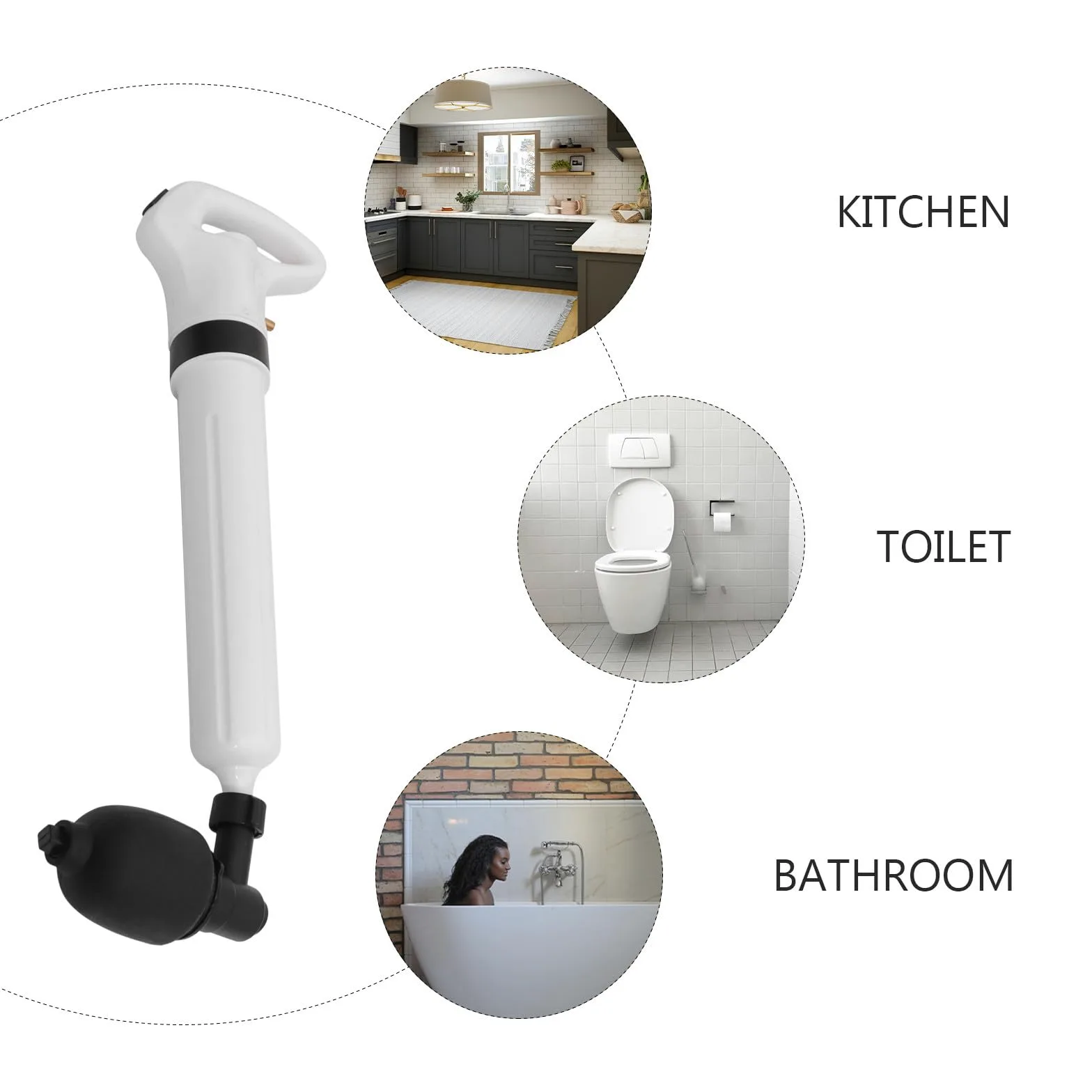GALPADA Stura Scarichi WC e Lavandino Bianco in ABS, Set Professionale per Rimuovere Ostruzioni e Residui, per Bagno e Casa