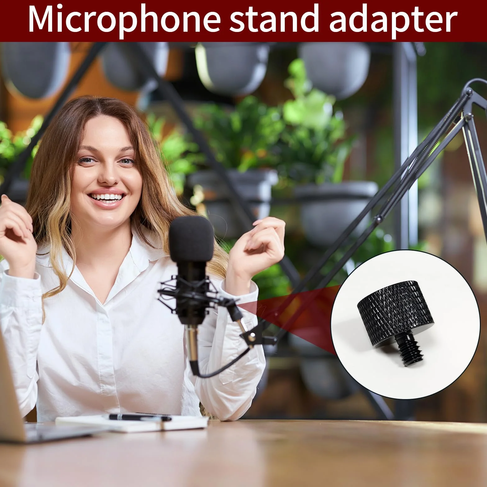8 pezzi a 5/8to3/8, 3/8to5/8, 5/8to1/4, 1/4to5/8 femmina x filettatura maschio per supporto microfono a adattatore treppiede fotocamera