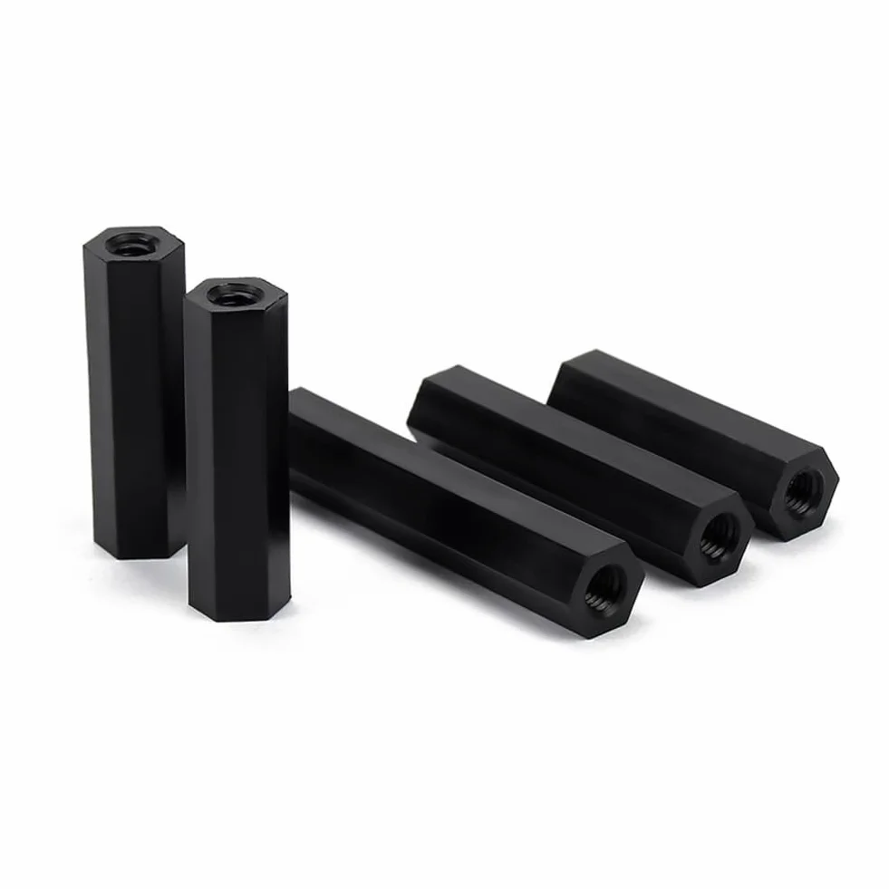 Distanziatori Esagonali Nylon Nero M4 30 mm Femmina-Femmina 20 Pezzi