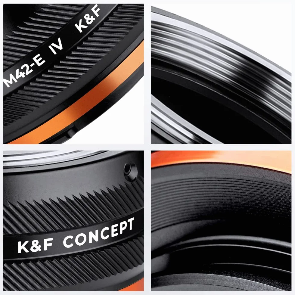 K&F CONCEPT Lente Mount Adattatore M42-NEX IV Manuale Fuoco: Compatibile con M42 Lente a Compatibile con Sony E Mount Corpo Fotocamera