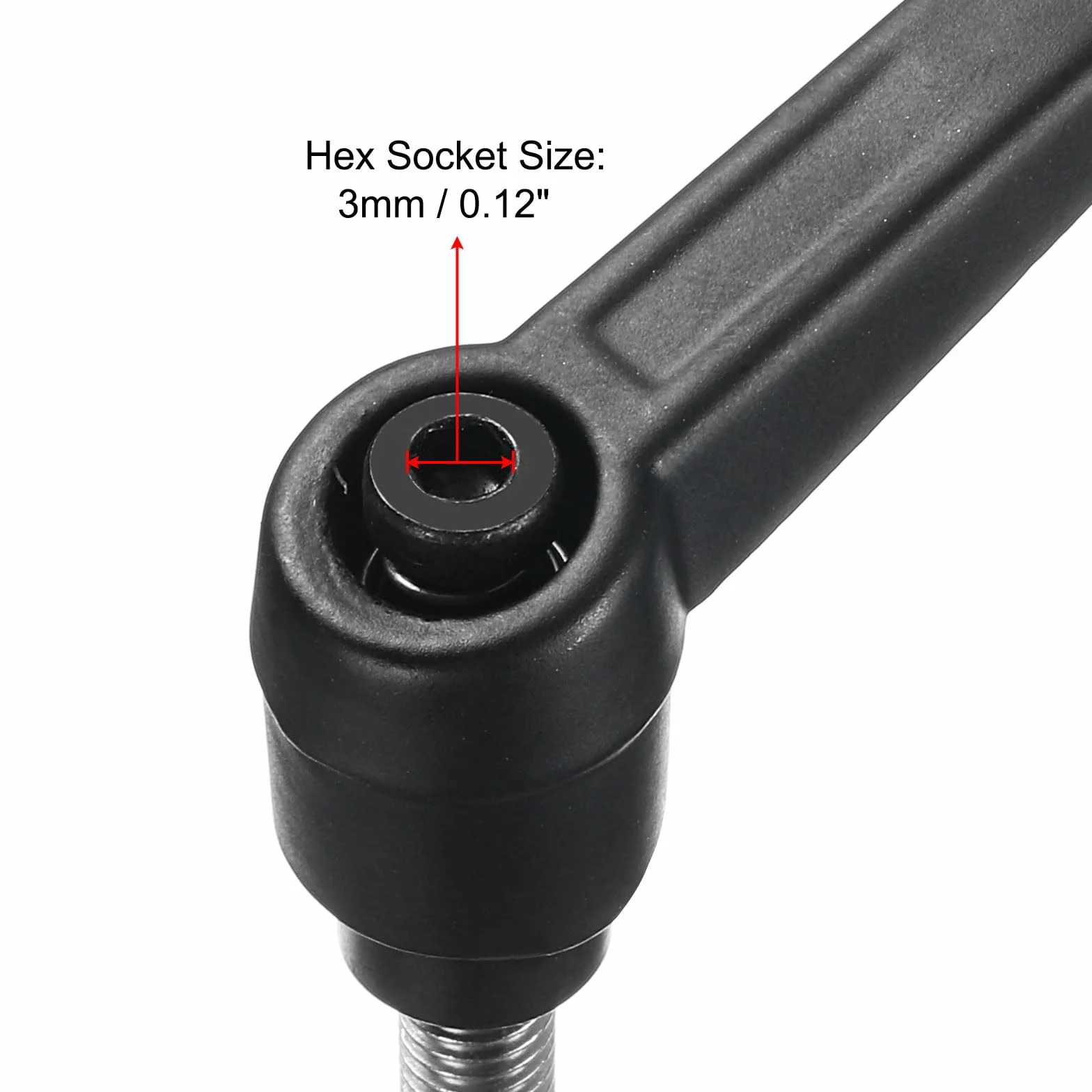 QUARKZMAN manopole regolabili M6 x 55 mm acciaio inox 304 con leva di bloccaggio nero