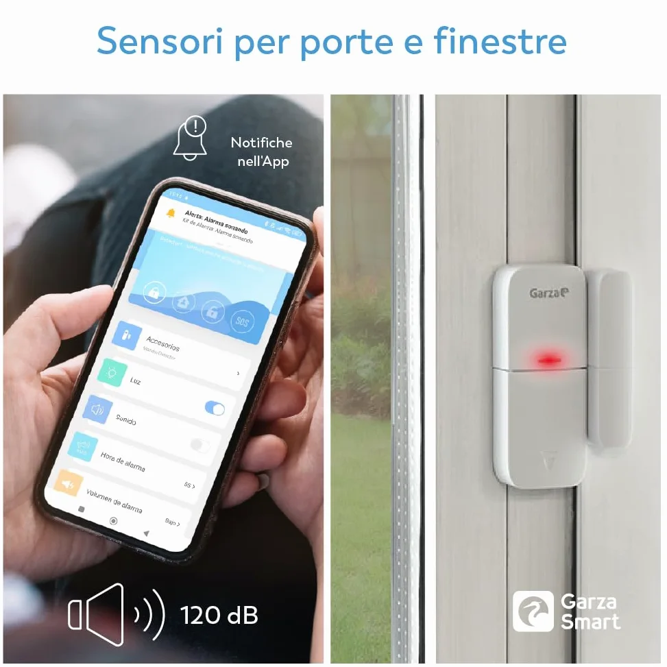 Garza Smart Kit Sicurezza WiFi con Telecamera 1080P e Siren