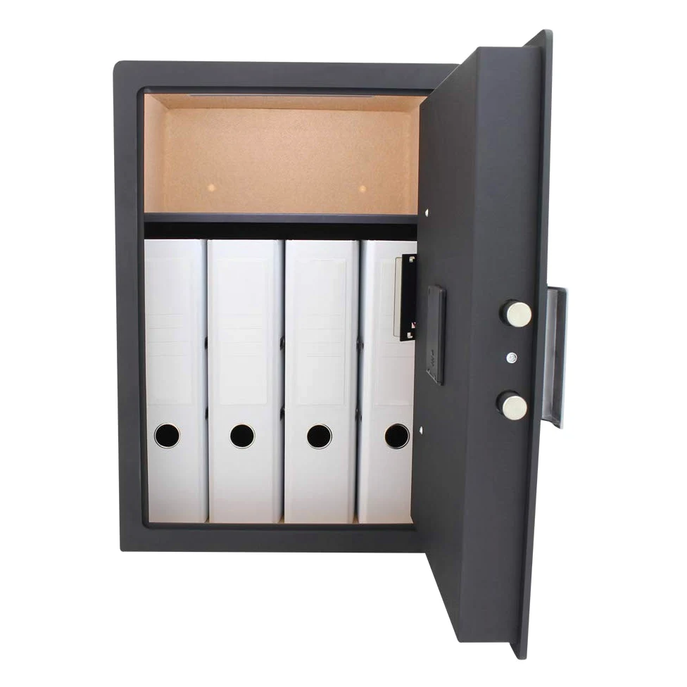 Rottner cassaforte a mobile per hotel Prestige 500, in acciaio, con serratura elettronica e pannello touch (codice master), apertura di emergenza meccanica, illuminazione interna, di colore nero.