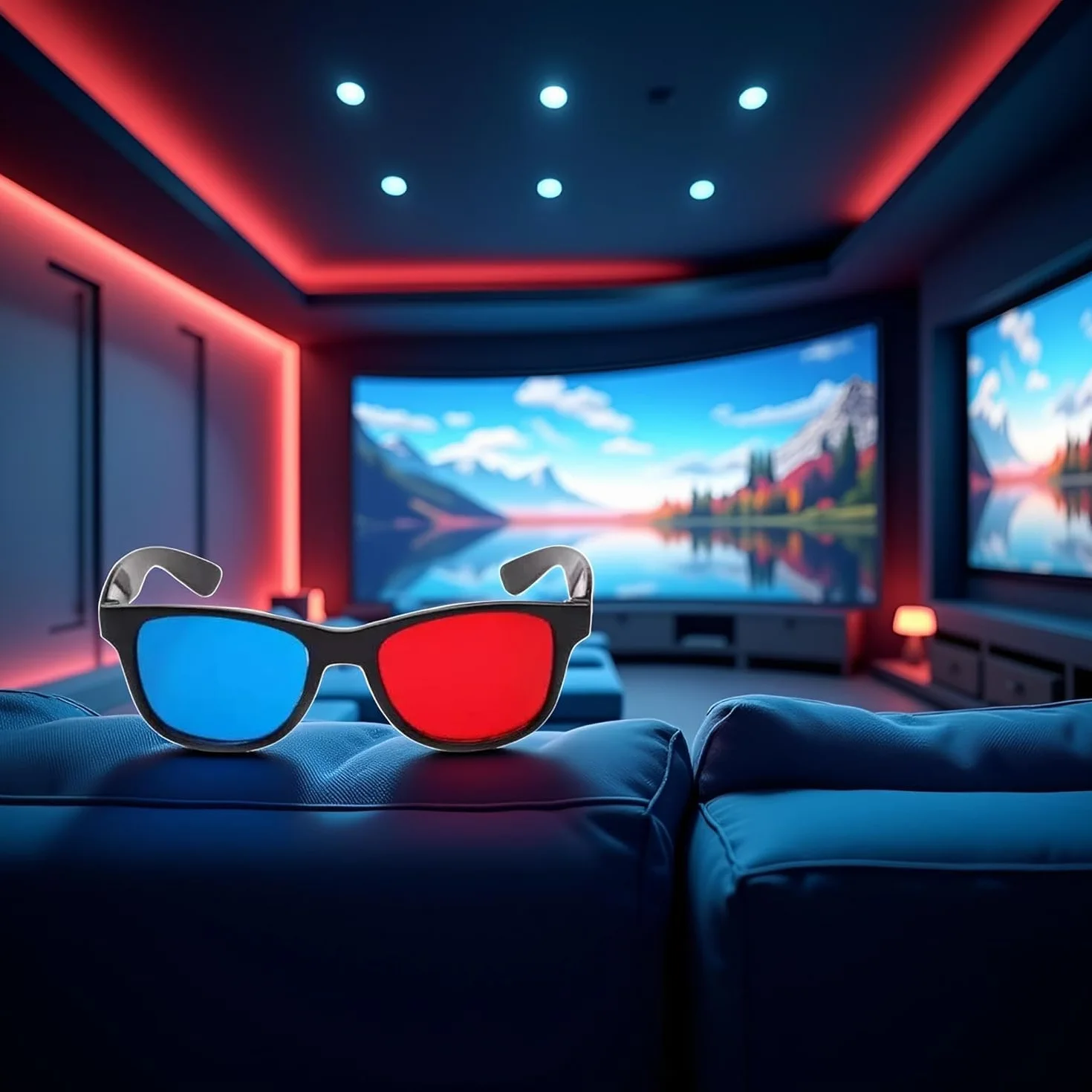 4 occhiali 3D universali rossi e blu per TV cinematografici, cornici 3D, occhiali 3D per videogiochi, per film 3D, occhiali per visione 3D, design semplice e leggero, accessori