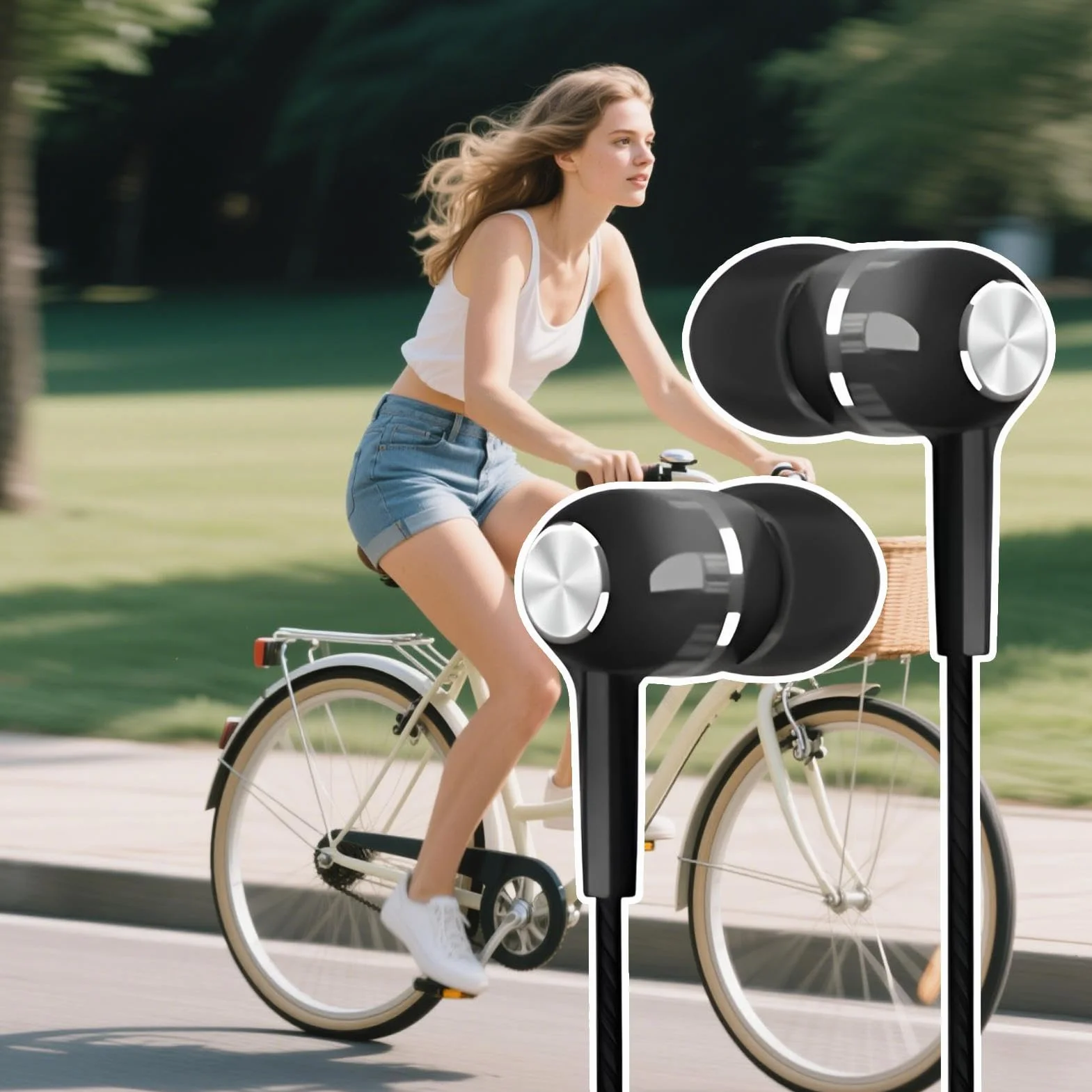 Generico Auricolari cablati, cuffie cablate | Telefoni auricolari con cavo | Auricolare a cavo Boost da 3,5 mm per la musica per allenamento per aerei da viaggio da viaggio