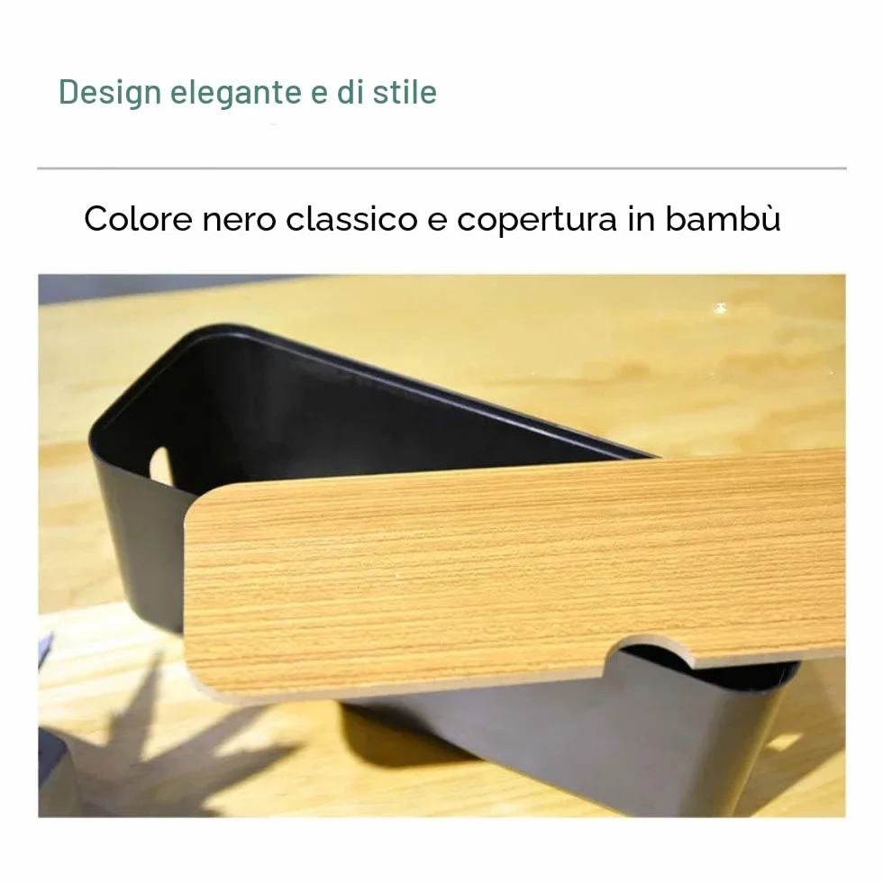 Organizzatore cavi a strisce scatola gestione cavi nascondere ciabattine e cavi alimentazione TV computer scrivania
