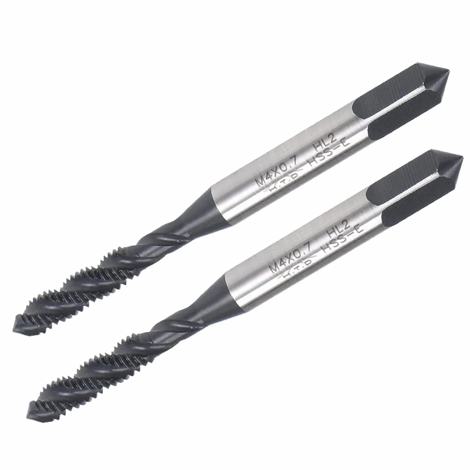 TOP-VIGOR Maschi filettati a spirale M4 x 0,7 mm HSS nitrurazione H2 2 pezzi