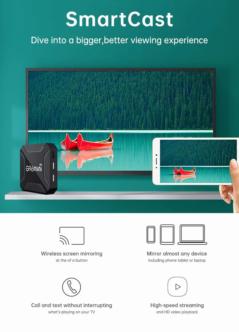 Android TV Box 13.0, Smart TV Box Android 4K con Telecomando Vocale, 4 GB di RAM, 64 GB di Rom, Doppio WiFi 2.4 E 5.8, WiFi 6, BT5.0, HDR10, Supporto Video,4gb+64gb