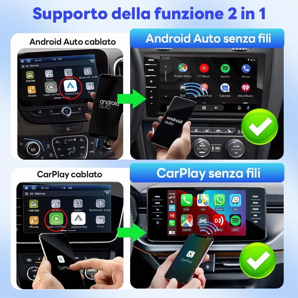 Carlinkit 5.0 Wireless Carplay & Wireless Android Auto, CPC200-2Air