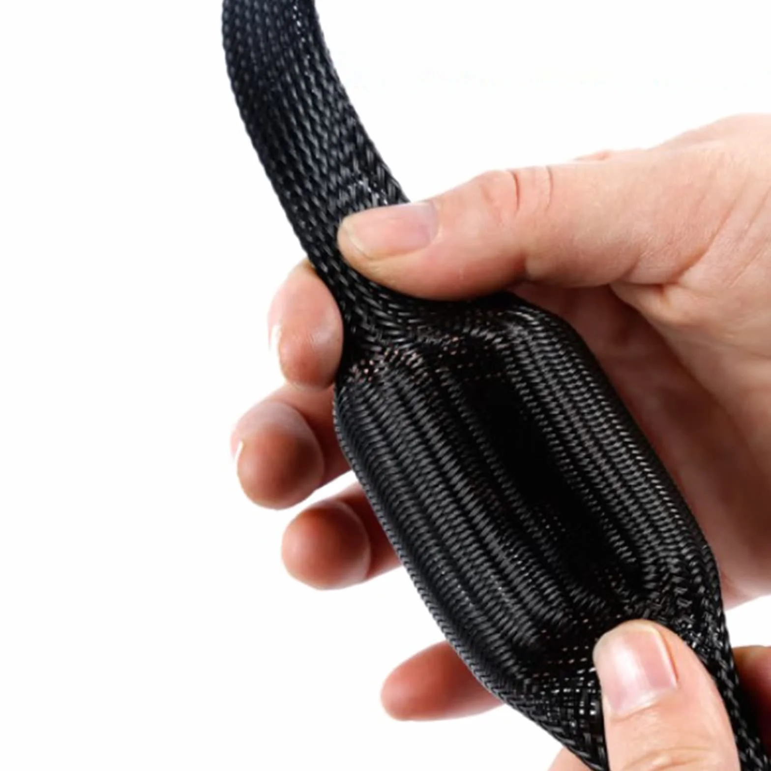 Othmro Copertura flessibile e espandibile intrecciata in PET, 100 m, 6 mm di larghezza, copertura per tessitura di fili e organizer, protegge TV, audio, cavi PC da animali domestici, Rosso, 1 pezzo