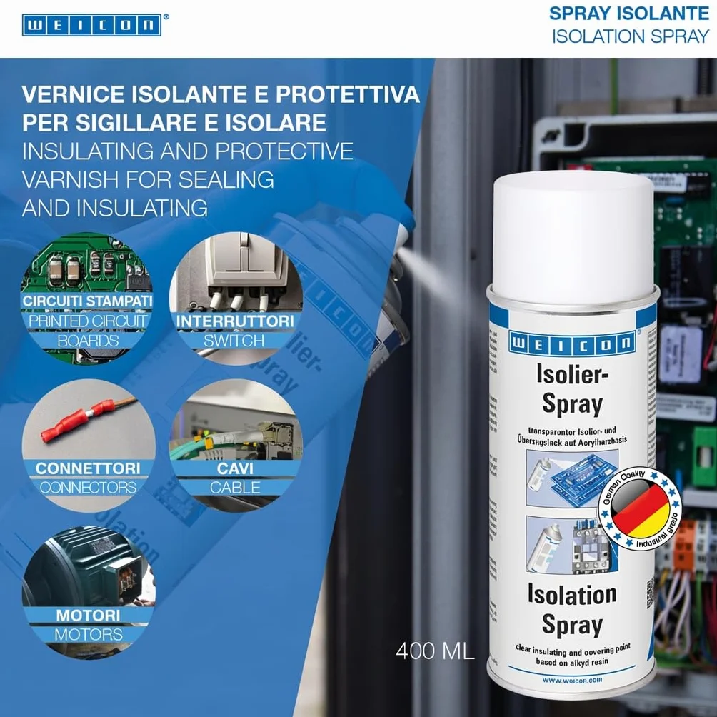 WEICON Spray Isolante 400 ml, Lacca Isolante a Base di Resina Acrilica