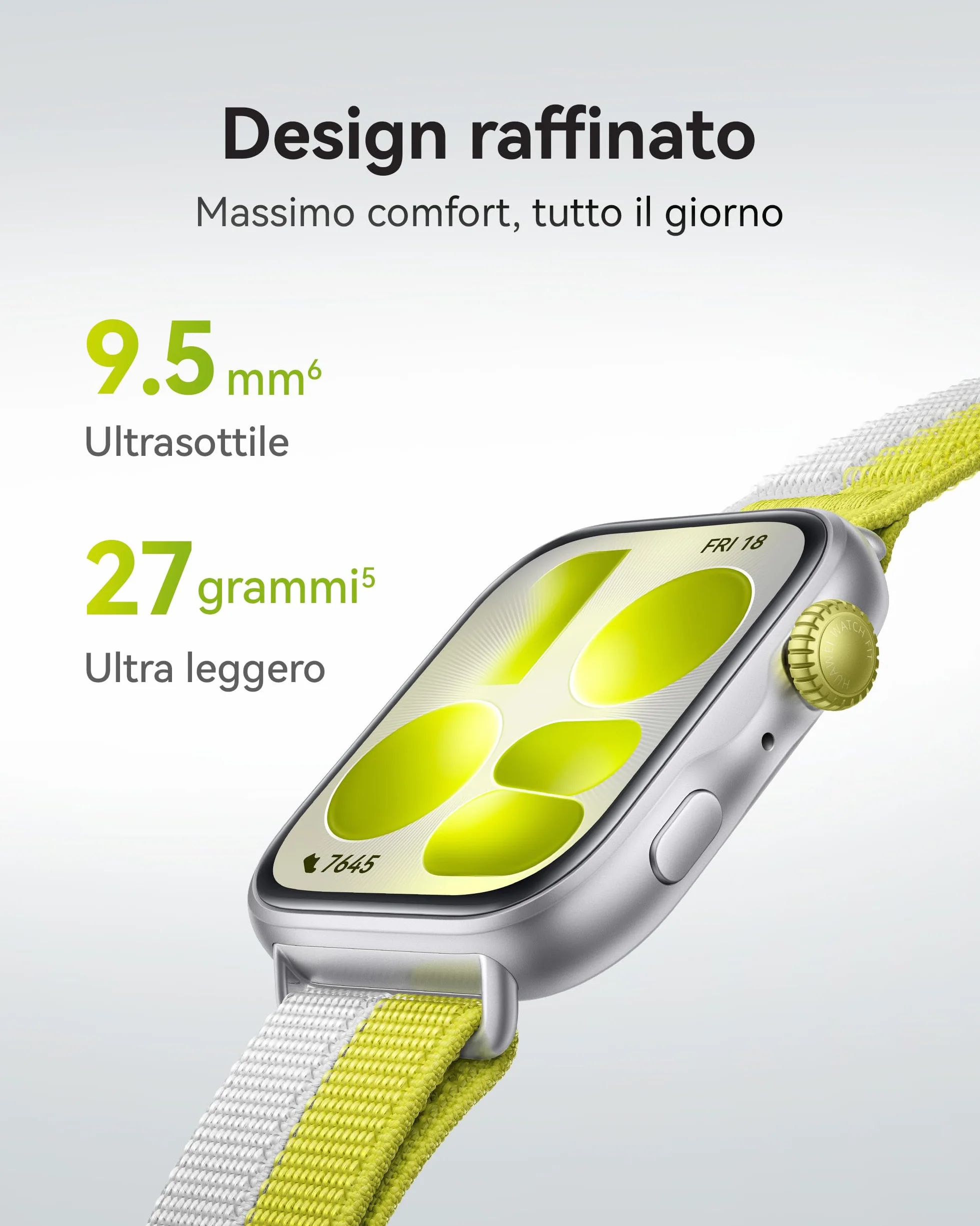 HUAWEI WATCH FIT 5 Smartwatch, Schermo AMOLED HD da 1,82", Design Raffinato, Pagamento NFC, Rilevamento Cadute, Batteria a lunga durata, Monitoraggio della salute, 5 ATM, Android & iOS, Nero