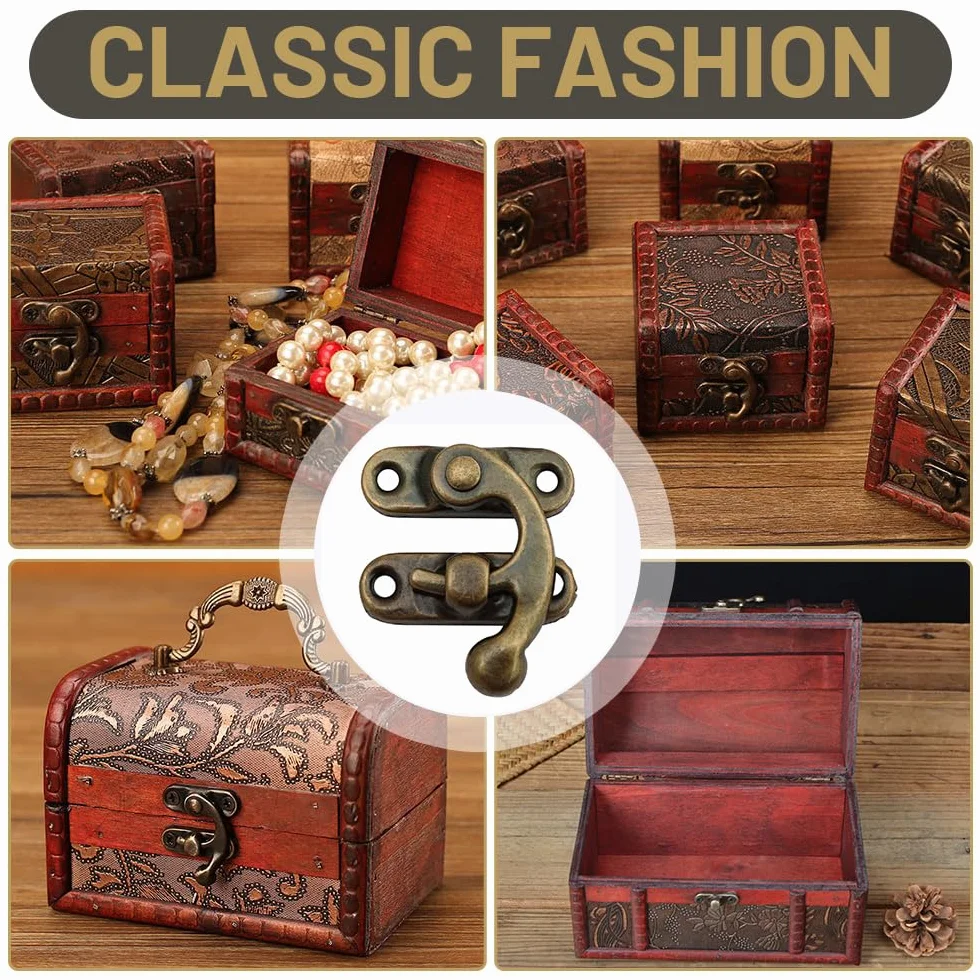 Antico Hasp Gancio 10 Pezzi, Oro Bronzo Scatola Di Legno Hasp, Per Portagioie Scatole Regalo