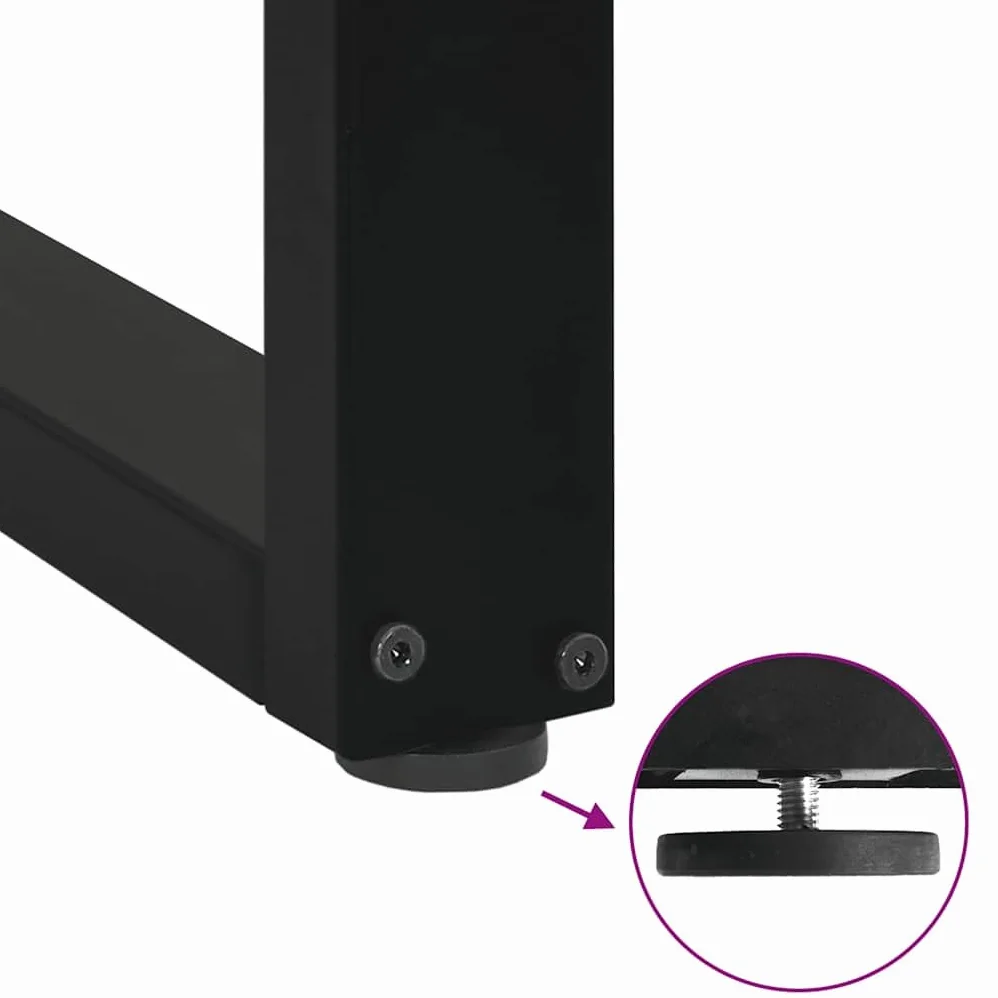 vidaXL Gambe per tavolo da bar a forma di U 2 pz nere 40x(100-101) cm in acciaio