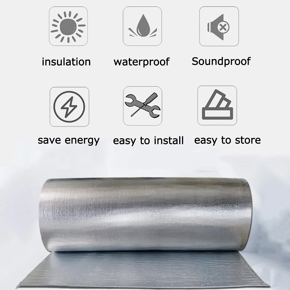Pellicola riflettente per termosifone, isolamento termoriflettente, double-face, in alluminio, per pareti, soffitte, condotti d'aria, finestre, HVAC e radiatori, varie misure disponibili