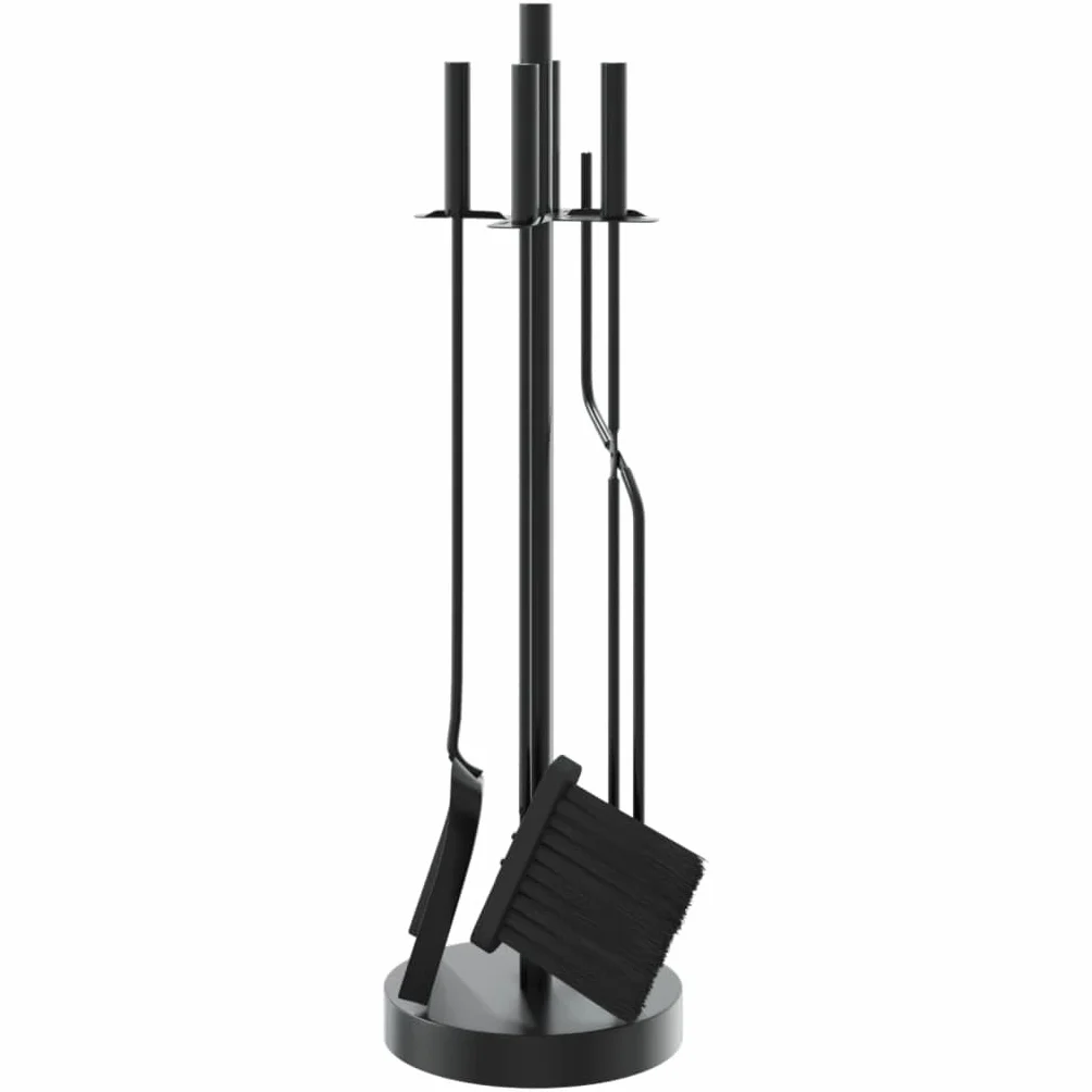 Home Garden - Set di attrezzi per camino, 5 pezzi, 18 x 66 cm, in acciaio