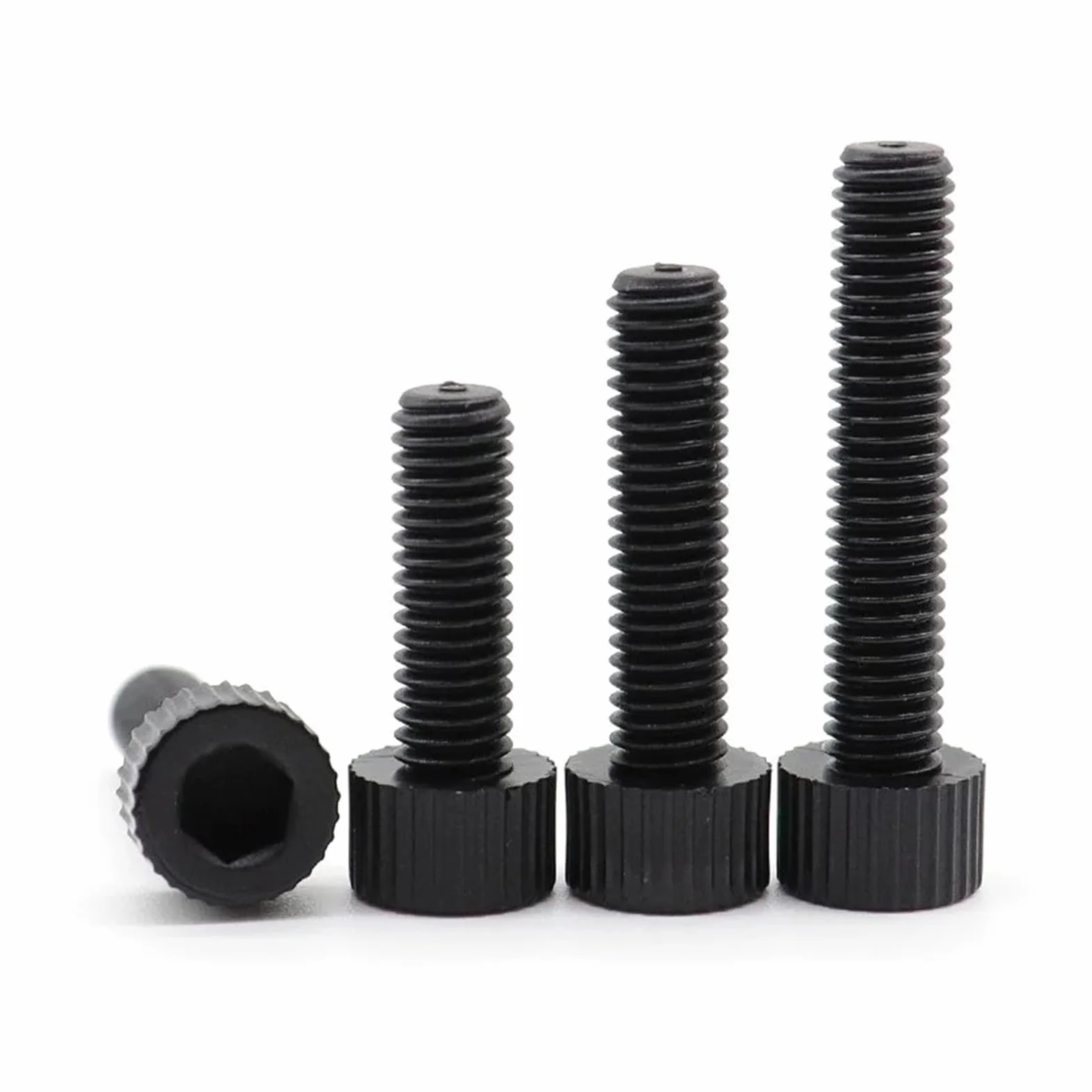 Vite a testa cilindrica esagonale incassata in nylon nero M3 M4 M5 M6 M8 M10 4~18 mm 50 pezzi