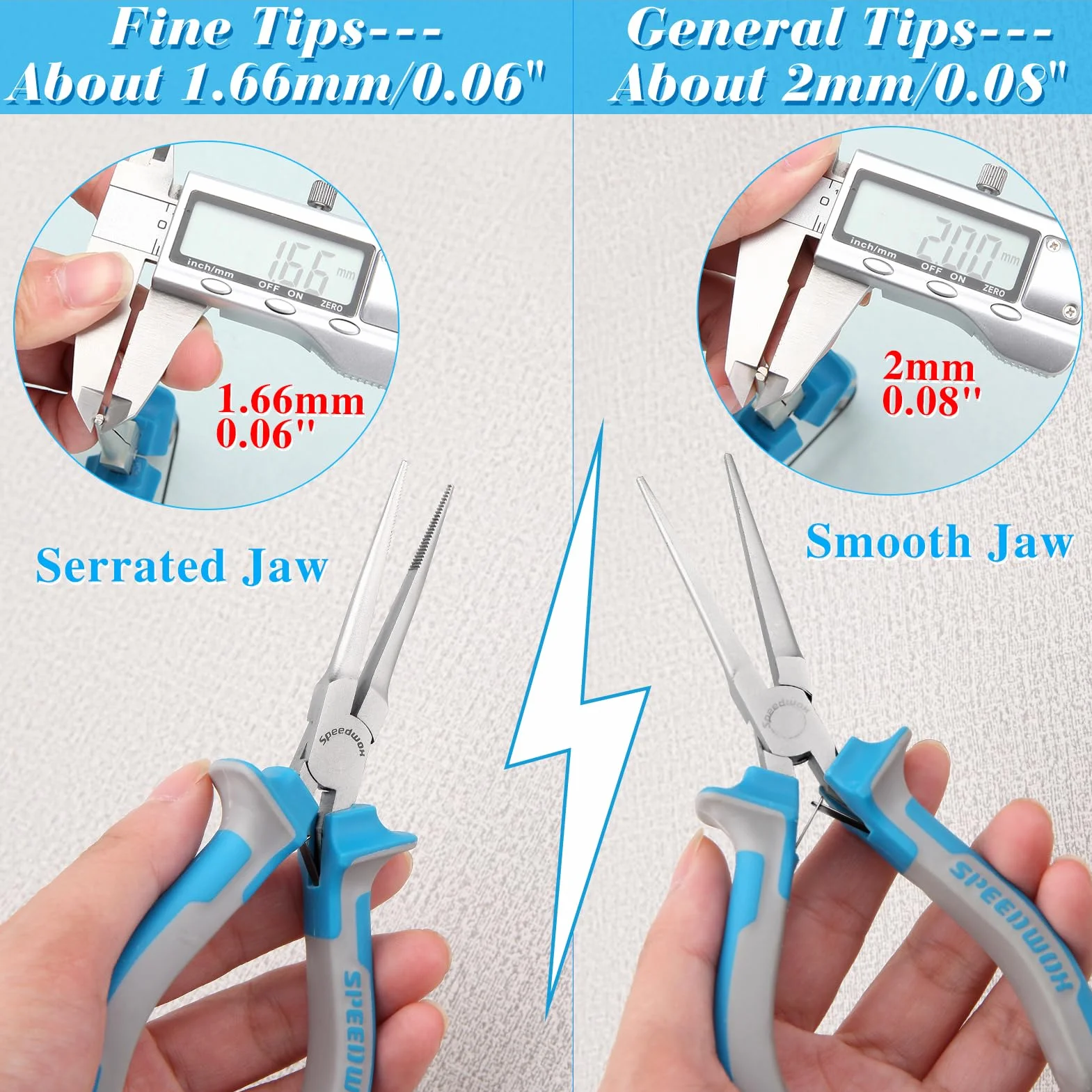 SPEEDWOX Pinza a becco ago 15 cm blu mascella seghettata