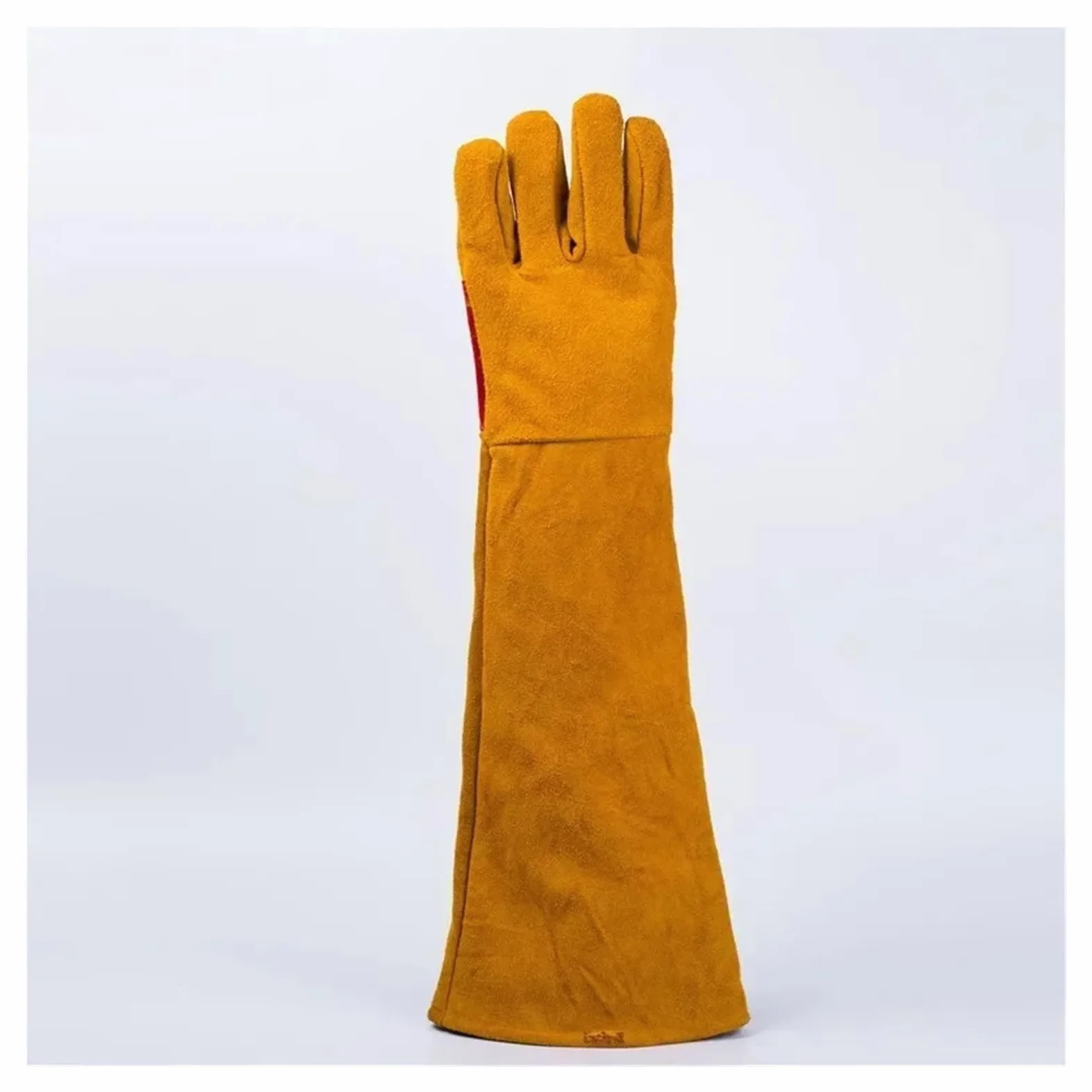 Guanti da Saldatura in Pelle a Maniche Lunghe da 23,6 Pollici, Guanti Resistenti al Calore for stufe e Barbecue, Guanti Resistenti alla Perforazione for Gard(60CM)