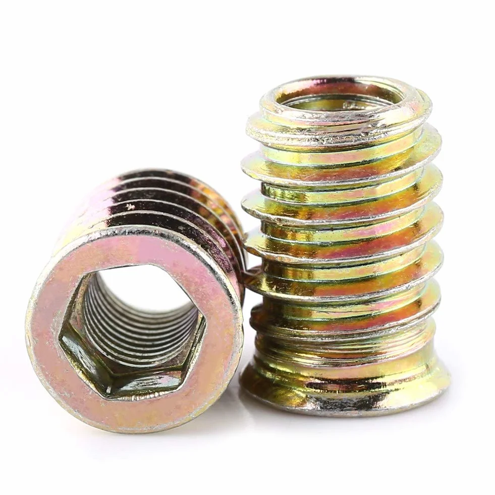 20 Pezzi Inserti Filettati M8 per Legno, Dado in Acciaio al Carbonio con Esagono Incassato per Mobili (M8*20mm)