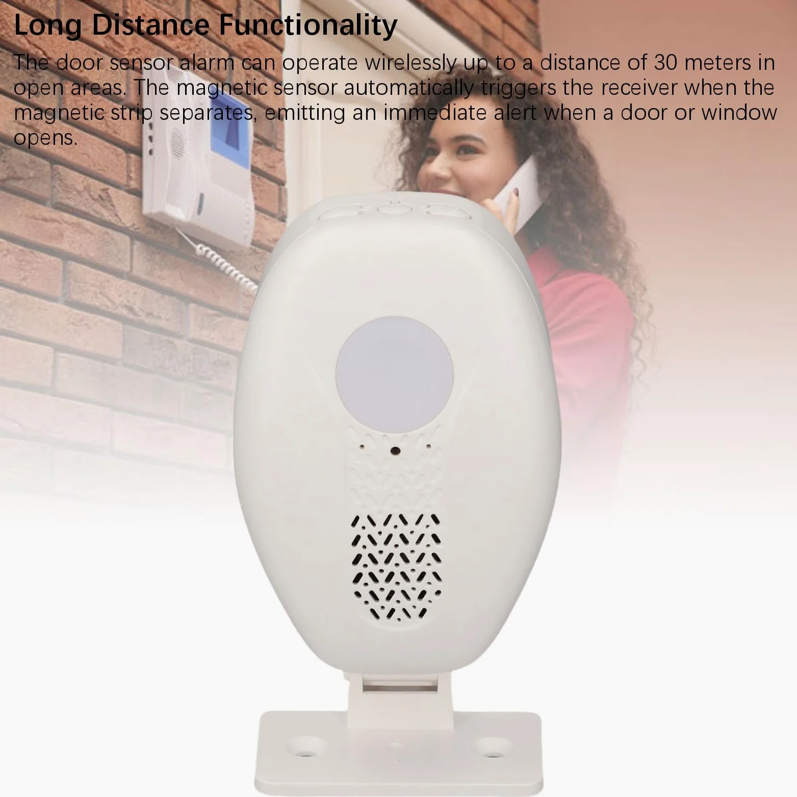 JTLB Allarme del Sensore della Porta Magnetica Wireless, Range 30m, Avviso Immediato, Installazione Facile, Indicatore a LED Forte e Silenzioso, per la Sicurezza 'ufficio per la
