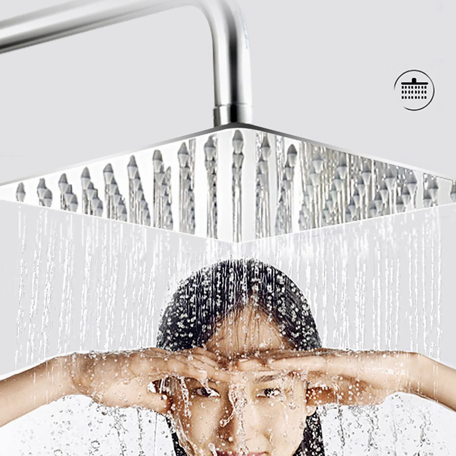Soffione Doccia a Pioggia 30cm Quadrato Doccia Fisso in Acciaio inox 304 Silicone Anti-Blocco Soffione Doccia Doccia da Bagno Ultra Sottile Facile da Pulire e Installare