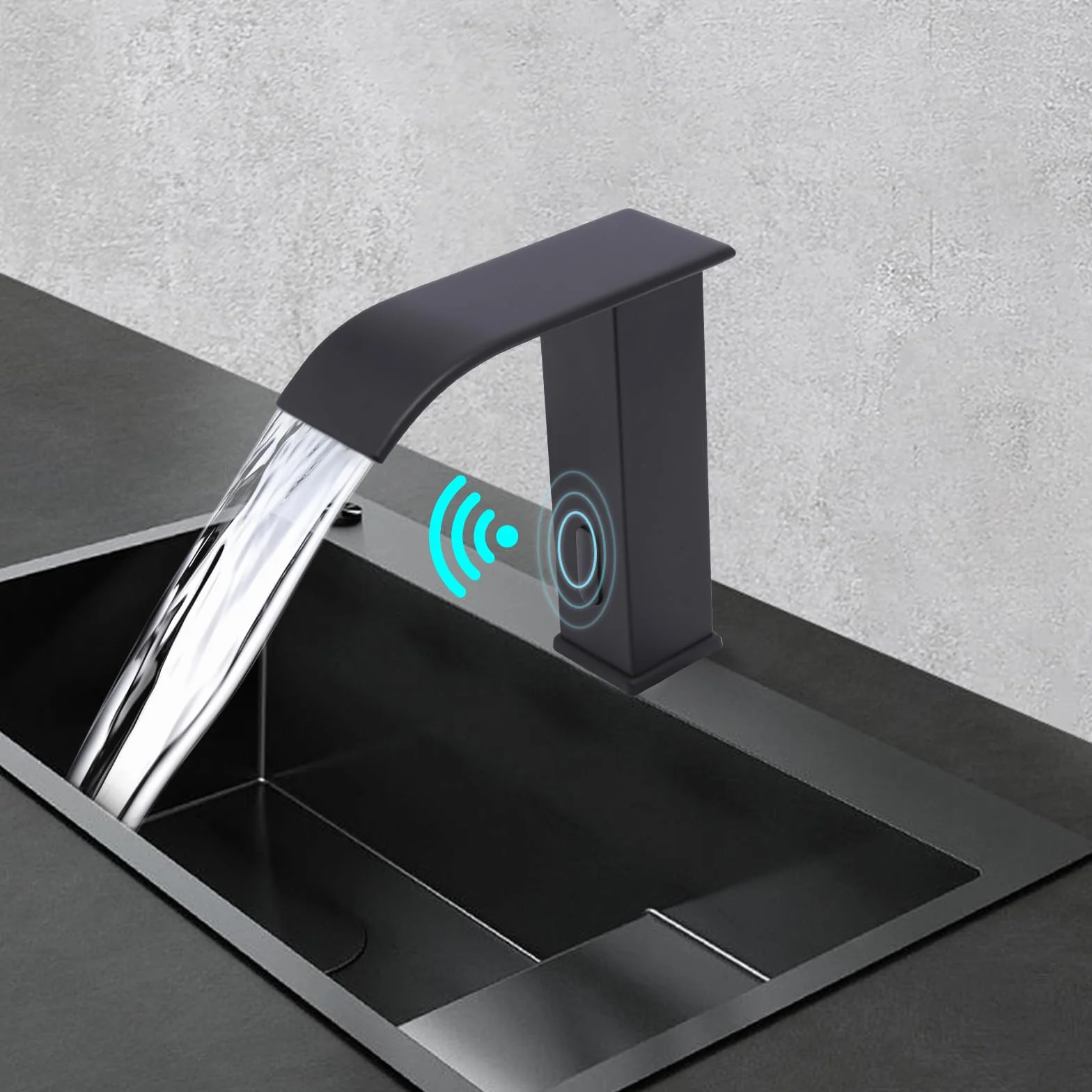 Rubinetto Automatico con Sensore a Infrarossi per Lavabo Bagno, Miscelatore Caldo/Freddo, Rilevamento 5cm, 0-80°C