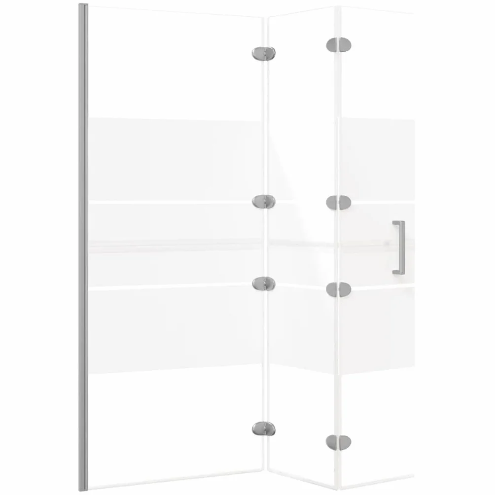 Box doccia pieghevole ESG, 120 x 140 cm, bianco, telaio in alluminio con maniglia, per bagno, paraspruzzi, guarnizioni e accessori di montaggio, adatto per bagno e impianti sanitari