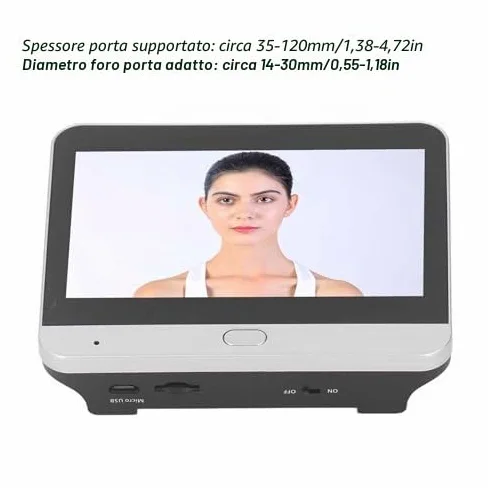 Videocamera Spioncino Wireless 1080P Citofono con Visione Notturna da 120 Gradi Visualizzatore Digitale della Porta con Monitor a Colori da 4,3 Pollici, Connessione WiFi,
