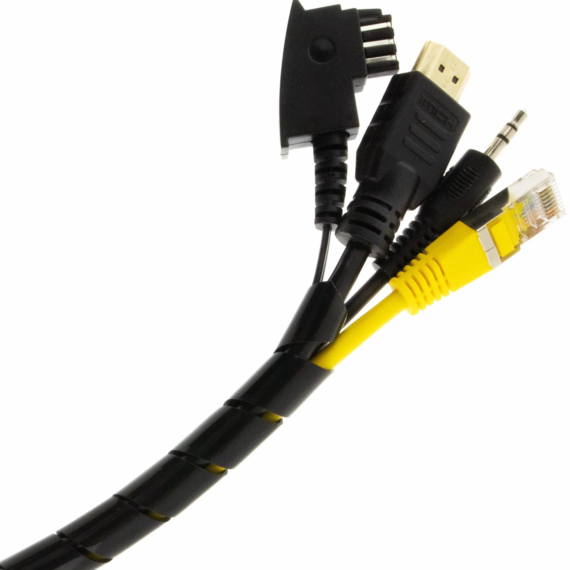 Seki Nastro a spirale 9 – 65 mm, 5 m, colore nero, tubo flessibile a spirale, protezione per cavi