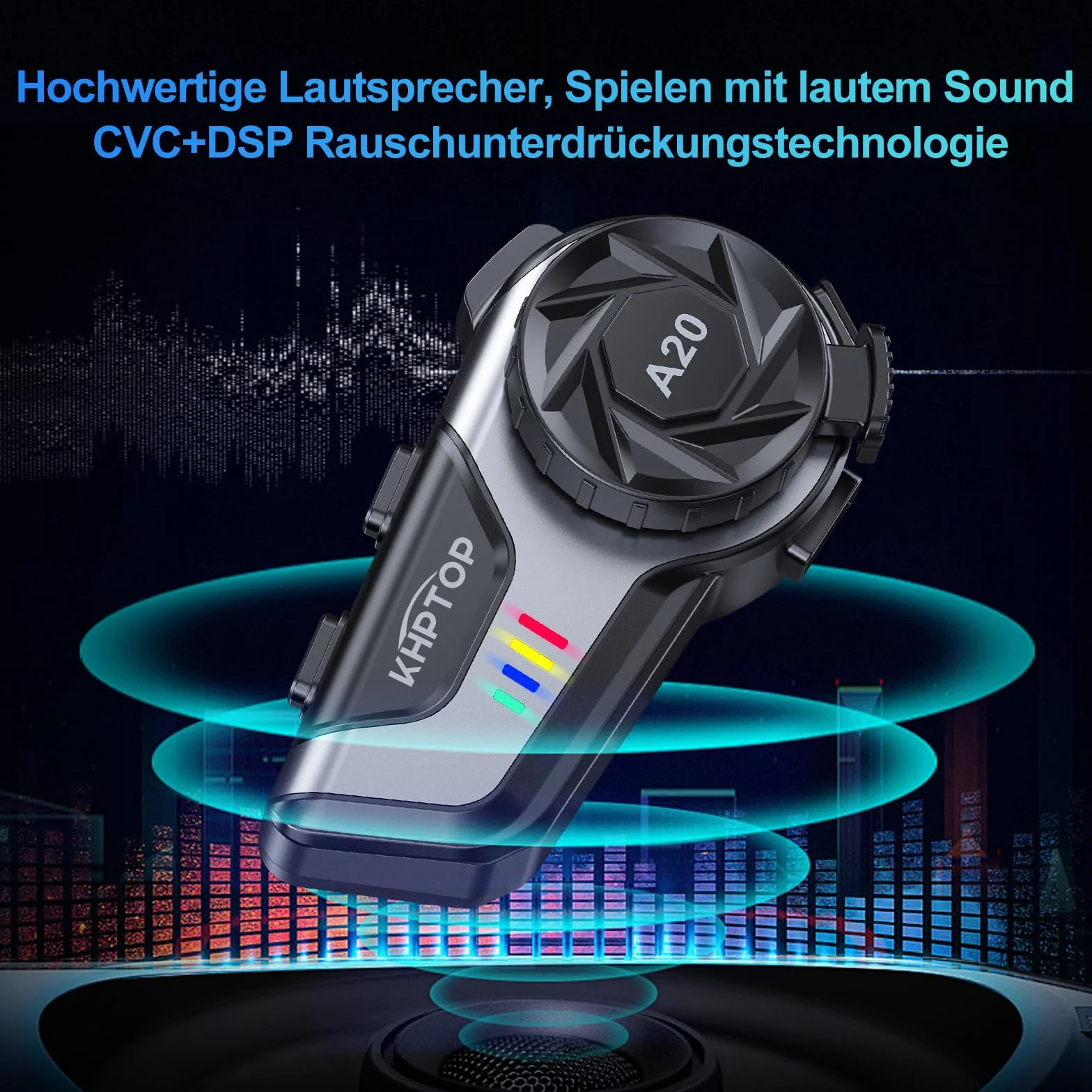 Casco Moto Auricolare CVC&DSP Riduzione del Rumore auricolari bluetooth moto Soft/Hard Mic/1000mAh Automatico Risposta/Chiamata Cuffia Musicale IPX6 Impermeabile Compatibile con Tutti i Caschi