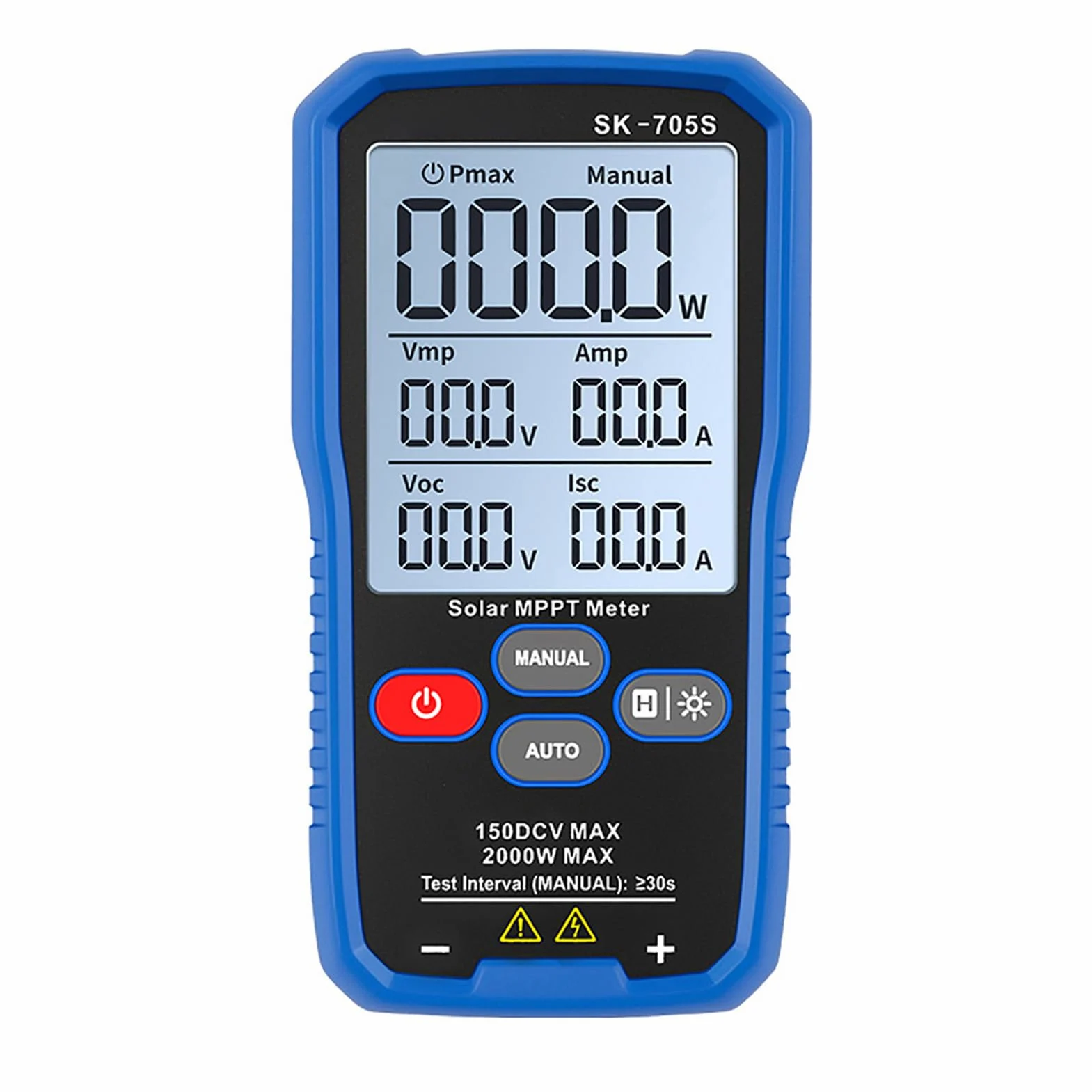 KUIDAMOS Tester di Potenza per Pannelli Solari Rilevatore Multifunzione Efficiente per la Costruzione di Centrali Elettriche con Ampio Display per Professionisti (SK-705S)