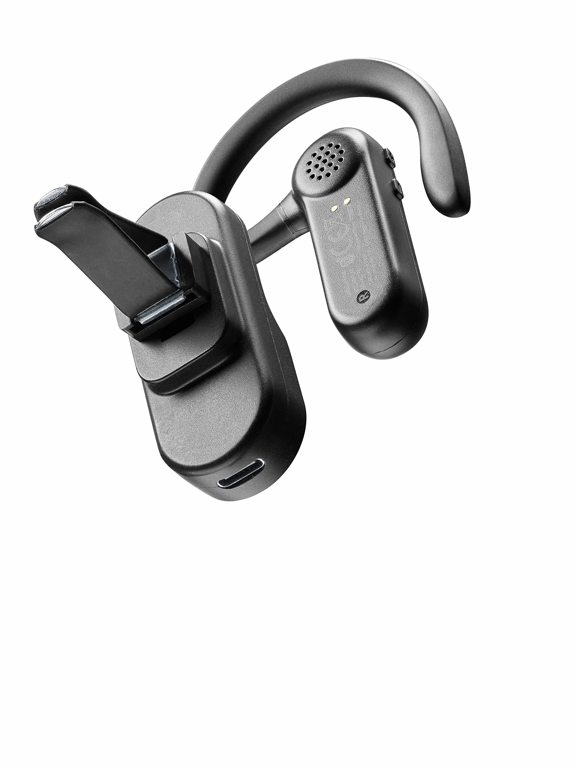 cellularline | CAR FLAT | Auricolare Bluetooth Mono con Supporto Auto da Bocchette di Areazione o Adesivo - Talk Time: 6 ore - Ricarica : 1.5 ore - Portata: 10mt, Nero, Universale
