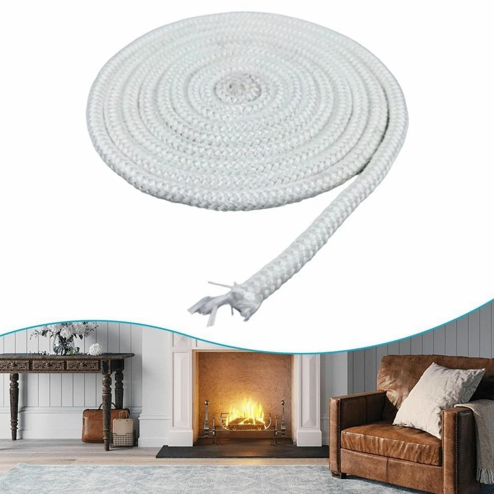 Corda per stufe/Wizard, Corda sigillante in fibra di vetro bianca, apparecchi riscaldamento resistenti alle alte temperature, dimensioni multiple(20mm*2.2m)